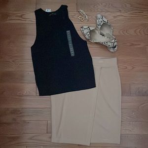 NWT Banana Republic Black Racerback Sweater Tank Top: Size M